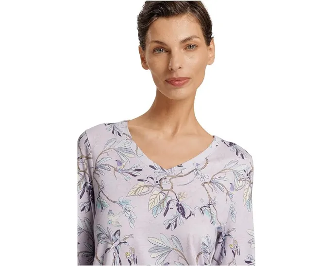 Халат Hanro Sleep And Lounge с длинным рукавом из хлопка и модала