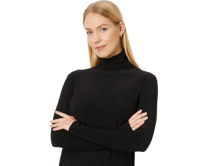 Платье Norma Kamali Long Sleeve Turtleneck Dress To Knee с водолазкой