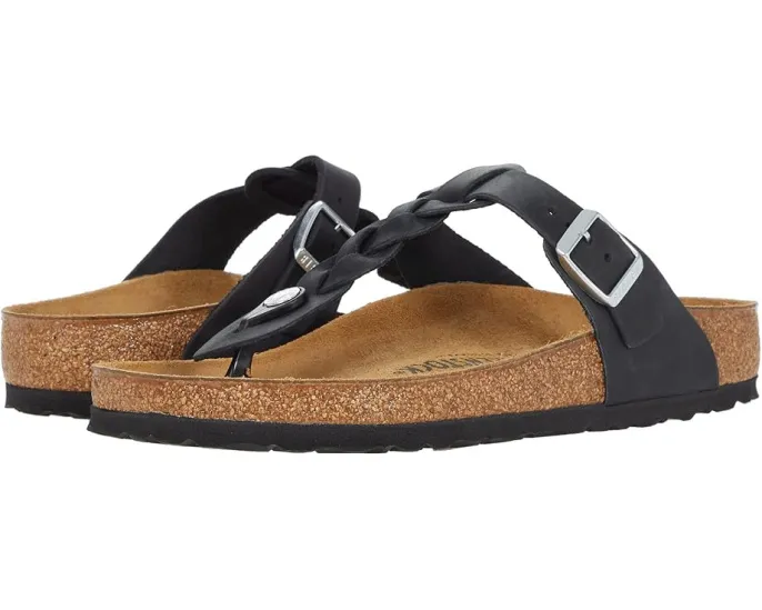 Сланцы Gizeh Braided из промасленной кожи с пробковой стелькой от Birkenstock