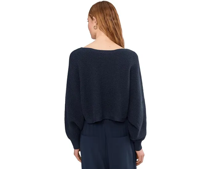 Короткий свитер Beyond Yoga Ready For Barre Cropped Sweater с вафельной вязкой и широким вырезом