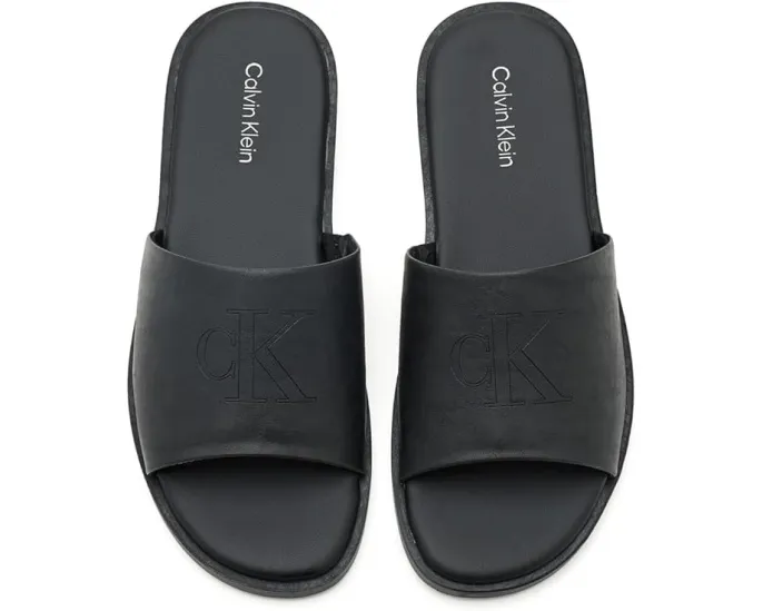Сланцы Calvin Klein Edenn с логотипом CK и круглым открытым носком