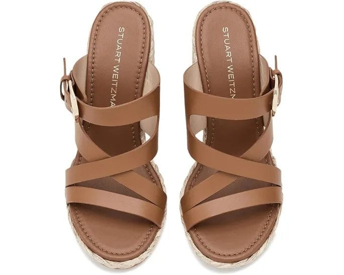 Босоножки Stuart Weitzman Sai Espadrille Wedge на танкетке из джута