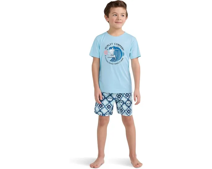 Купальный комплект Hurley Kids Crochet Skull с защитой UPF 50+