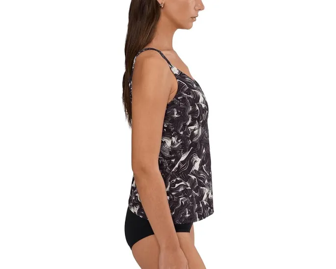 Танкини Nike Expressive Brushstrokes V-neck с устойчивой к хлору тканью и средней поддержкой