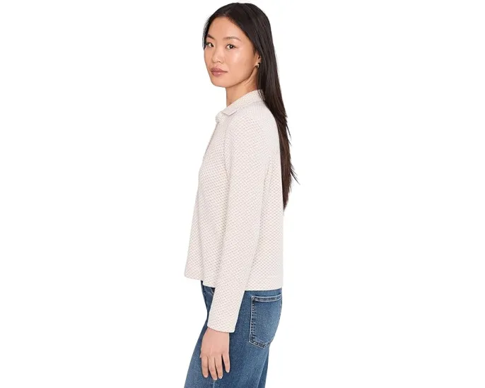 Поло NIC+ZOE Petite с рельефной резинкой и воротником V-образного выреза