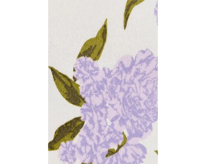 Кофта CeCe с коротким рукавом и цветочным узором гортензии