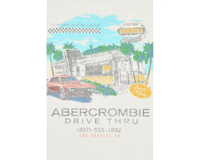 Футболка Fresh Burgers Tee для детей от abercrombie kids с принтом