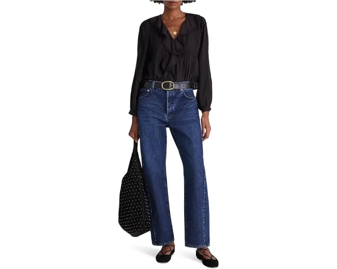 Джинсы Madewell Pieced Barrel с зауженным кроем и потертостями Mckinney Wash