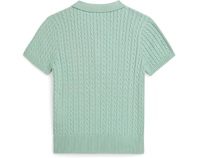 Свитер-поло из хлопка с мелким жаккардом Polo Ralph Lauren Kids для детей постарше