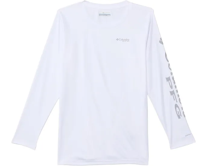 Футболка Columbia Kids Tidal Tee Long Sleeve с длинным рукавом и принтом на рукавах