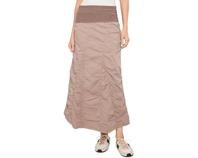 XCVI юбка Gored Peasant Skirt в норковом цвете из стрейч-поплина