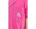 Lauren Ralph Lauren пижама Hammond Knit с коротким рукавом и воротником