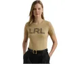 Футболка Lauren Ralph Lauren Petite из хлопкового джерси с вышитым бисером логотипом