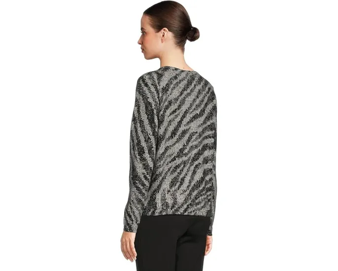 Свитер Elliott Lauren с V-образным вырезом и принтом Zebra Crossing