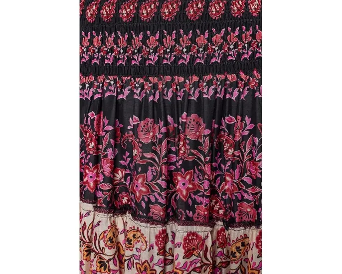Юбка-миди CeCe Tiered Smocked Waist Midi Skirt с завышенной талией