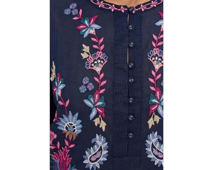 Johnny Was Блуза Field Henley с цветочным принтом