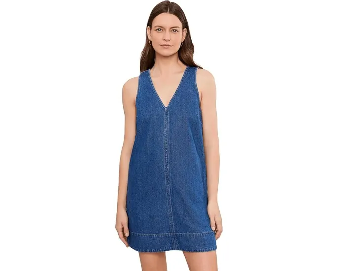 Платье-мини с V-образным вырезом Madewell в оттенке Марина Блю