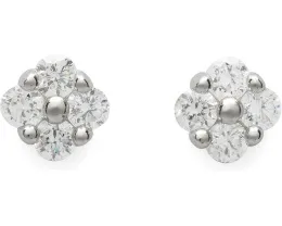 Серьги-гвоздики Fine Jewelry Flower с бриллиантами из стерлингового серебра