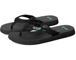 Сланцы Sanuk Yoga Paradise II с вышитыми цветами и стелькой из пены с эффектом памяти