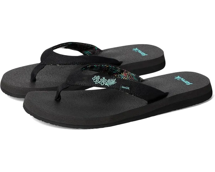 Сланцы Sanuk Yoga Paradise II с вышитыми цветами и стелькой из пены с эффектом памяти