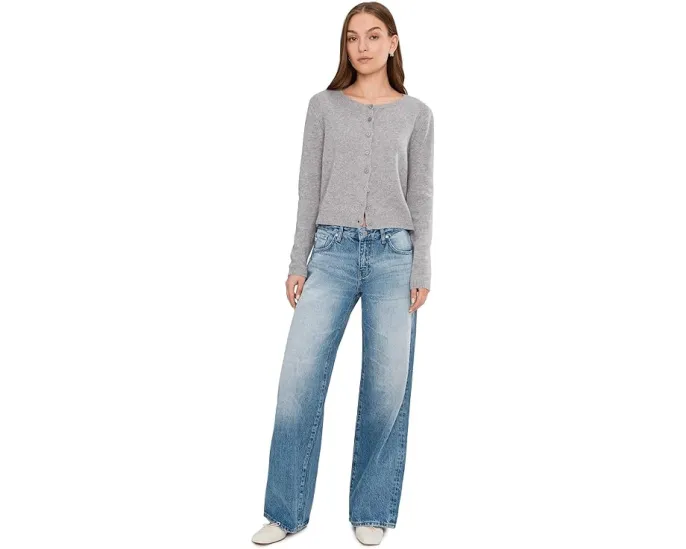 Джинсы Adria Low Rise Baggy Wide Leg с низкой посадкой и широкими штанинами в цвете Stockholm Snowdrift от AG Jeans