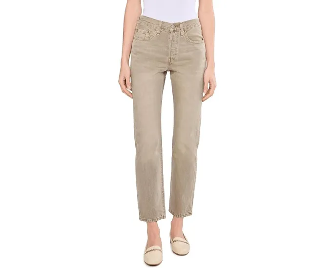 Джинсы Levi's 501 Jeans прямого кроя из жесткого денима с высокой посадкой и потертостями