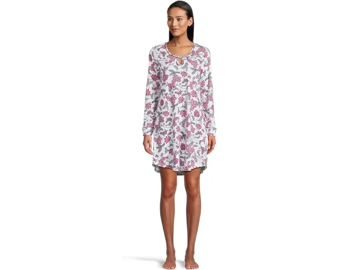 Ночная сорочка Jolly & Bright с длинным рукавом и застежкой у горловины Karen Neuburger