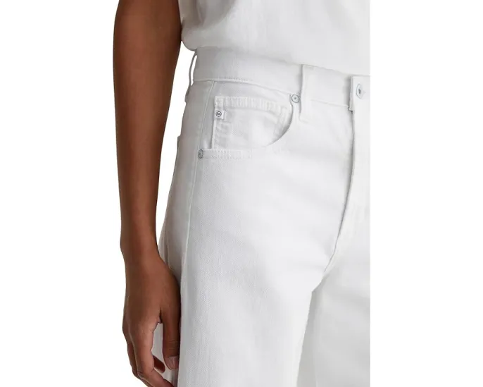 Белые джинсы AG Jeans Hattie с высокой посадкой и бочкообразным кроем