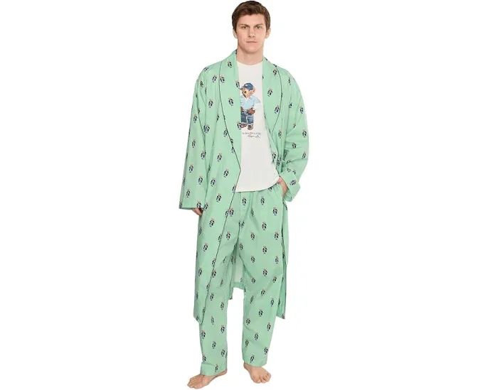 Пижамные брюки Polo Ralph Lauren с принтом в виде медведя и свободным кроем