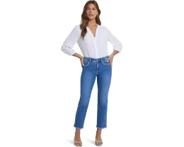 NYDJ Джинсы Marilyn Straight с прямыми штанинами до щиколотки Blue Paradise с декоративной строчкой