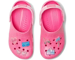 Детские кроксы Crocs Kids Classic Barbie с монограммой и аксессуарами