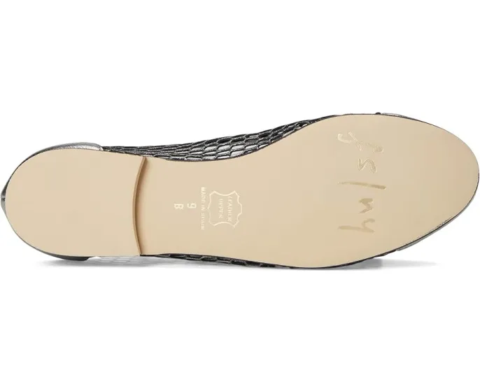 Балетки Meadow от French Sole из металлизированной кожи с плетеным узором