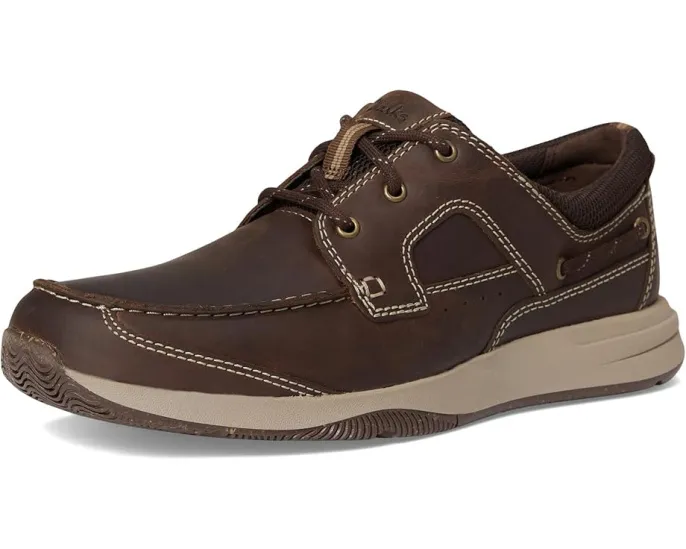 Clarks Sailview Lace кроссовки из натуральной кожи с круглым носком