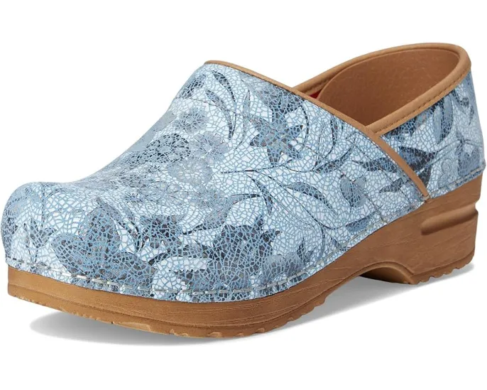 Туфли Sanita Plume на каблуке с цветочным принтом и анатомической стелькой