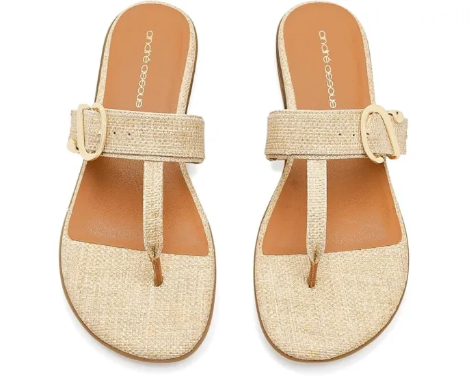 Сандалии Andre Assous Nix с декоративной пряжкой и мягким верхом из кожи