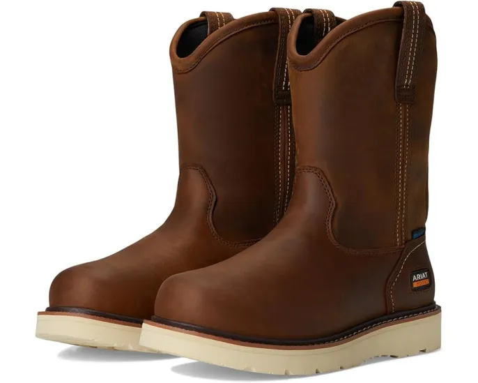 Водонепроницаемые рабочие ботинки Ariat Rebar Wedge Pull-On с клиновидным каблуком