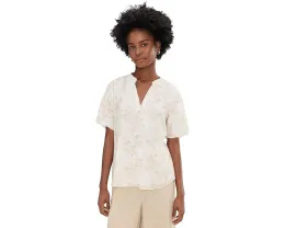 Топ Vince Camuto с короткими рукавами-фонариком и V-образным вырезом с вырезом