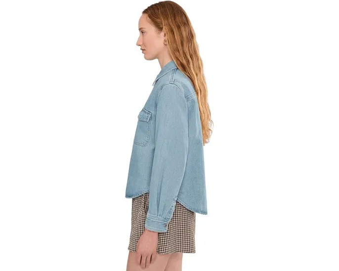 Джинсовая куртка-рубашка Airy Denim Relaxed Madewell с хлопковым составом