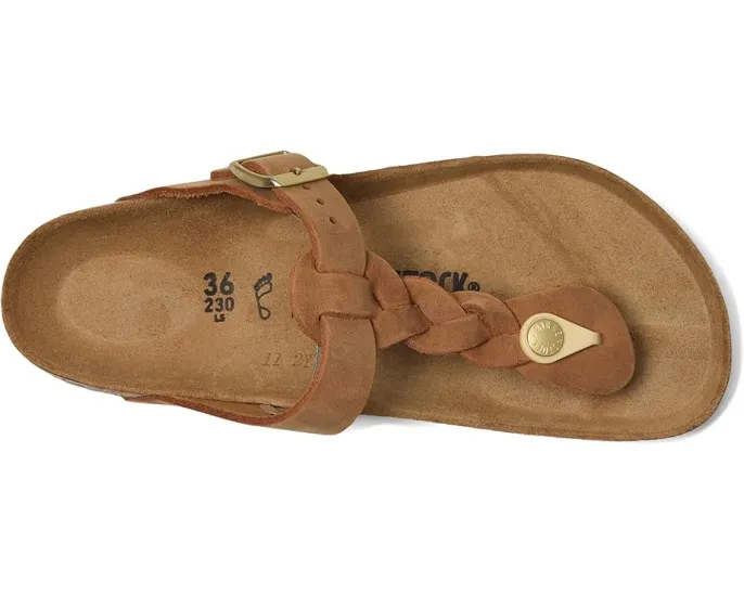 Сланцы Gizeh Braided из промасленной кожи с пробковой стелькой от Birkenstock