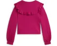 Топ Polo Ralph Lauren Kids с рюшами из хлопка и модала для детей старшего возраста