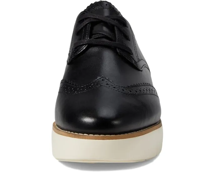 Оксфорды Grand City Platform на платформе из кожи с перфорацией