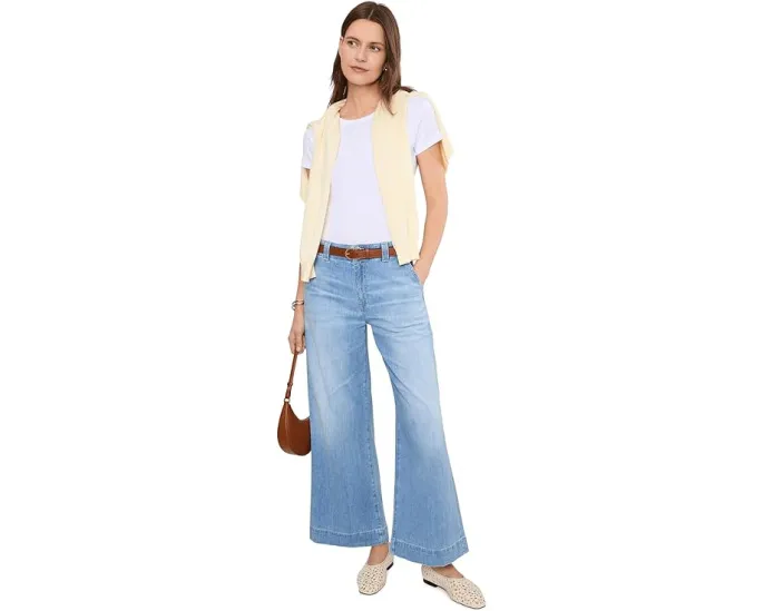 Джинсы AG Jeans Stella Ankle в цвете Flight с широкими штанинами