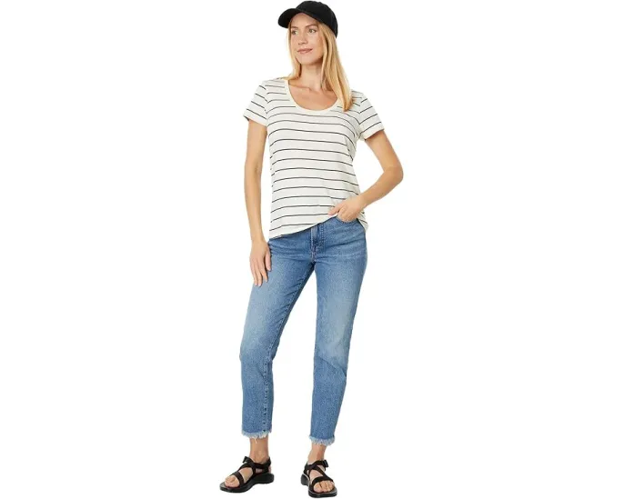 L.L.Bean Soft Stretch Supima футболка с круглым вырезом и полосками