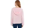 Textured Cotton Long Sleeve Shirttail Hoodie Sweatshirt