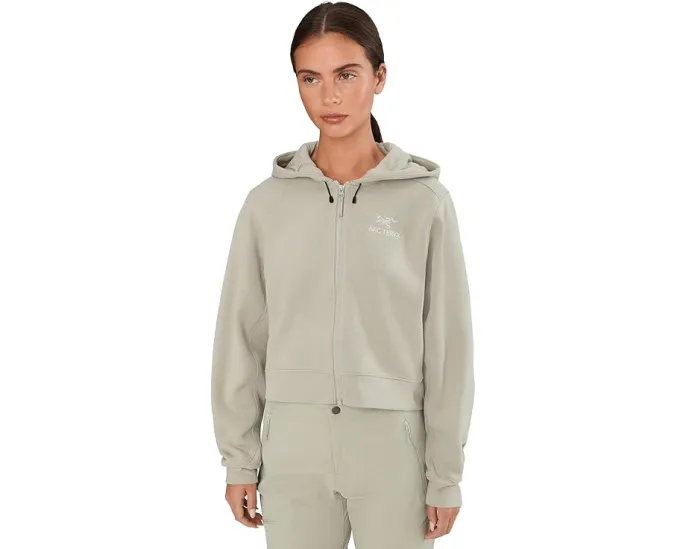 Кроп худи Arc'teryx Emblem Fleece Full Zip из флиса средней плотности