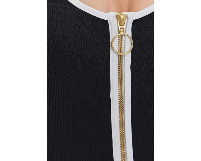 Купальник цельный Seafolly Beach Bound Retro Tank с молнией спереди