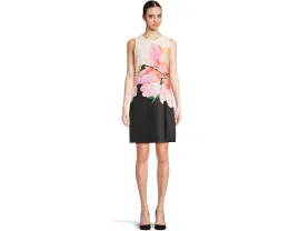 Платье Calvin Klein Scuba Foral Sheath с цветочным принтом и застежкой-молнией на спине