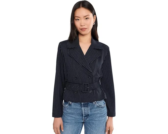 Укороченный тренчкот Petite Cropped Pinstripe с поясом Liverpool Los Angeles