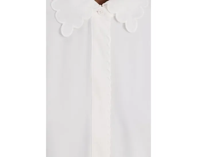 Топ CeCe с коротким рукавом и отделкой в виде ракушки