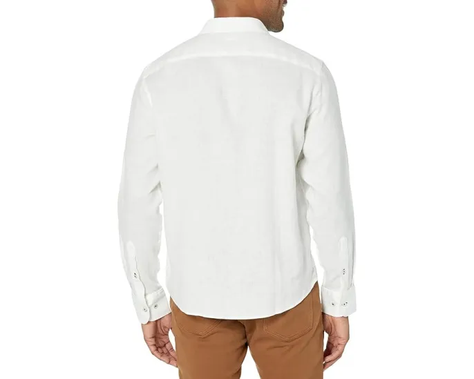 Рубашка UNTUCKit из немнущегося льна цвета Vin Santo с карманом